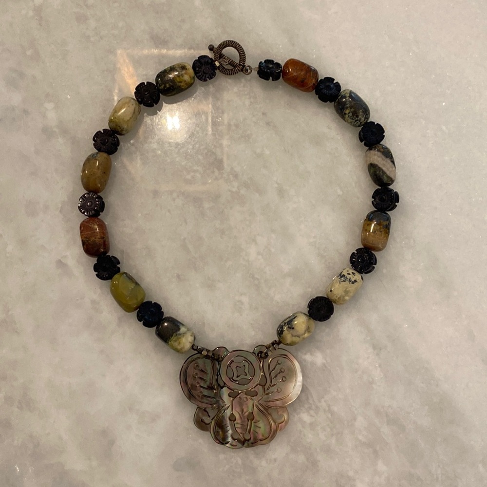Gorgeous South African Stone and Shell Necklace